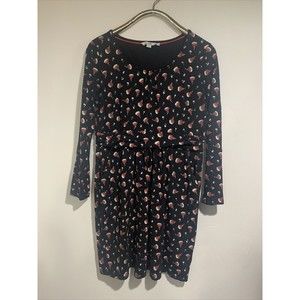 BODEN Mabel Women's Jersey Knit Bud Floral Knee Length Long Sleeve Sz 14 Teacher